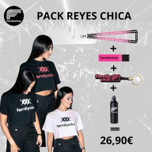 Pack Reyes Chica PROMO 29,90€ Camiseta + Mechero + Lanyard + Llavero + Taza [Recoger]